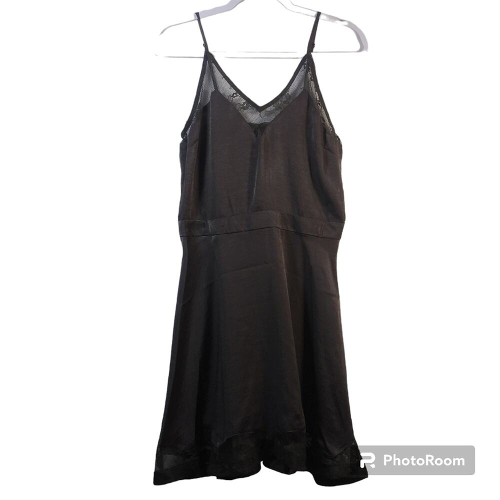 Sugar + Lips Charcoal Gray Slip Dress Sleeveless Size L